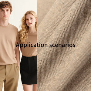 Nhà Máy Bán Buôn 210gsm Không Thấm Nước Hợp Thời Trang Đồng Bằng Nhuộm Dệt Kim T-Shirt Vải Chất Lượng Cao Cho Cô Gái 'Thời Trang May Mặc Tees - Product Image 4