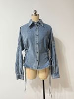 Chemises en jean pour femmes American 2026, nouvelle collection printemps, style rétro, coupe décontractée, en pur coton délavé, délavage moyen, épaules tombantes