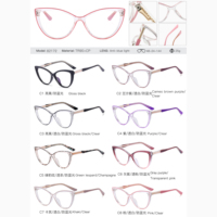 MS 82172 2024 Nuevas Gafas de Sol Cat Eye para Mujer TR90+CP, Montura Óptica, Gafas Anti-Luz Azul, Diseño Colorido, Logotipo Personalizado