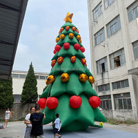 Árbol de Navidad Inflable Gigante para Exteriores con Adorno Navideño de Bola Brillante