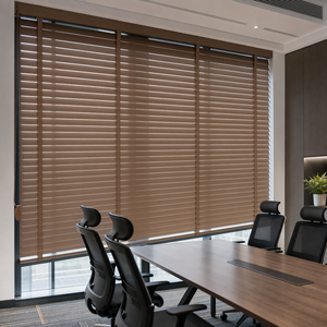 Persianas Venecianas <span class=keywords><strong>de</strong></span> Madera Marrón Personalizadas, con Cintas <span class=keywords><strong>de</strong></span> Tela a Juego - Product Image 3
