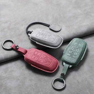Housse de clé de voiture en cuir, 4 à 5 boutons, pour <span class=keywords><strong>Ford</strong></span> Fusion Mustang Edge Explorer <span class=keywords><strong>Focus</strong></span> F150-F550 Escape Lincoln Mondeo - Product Image 6