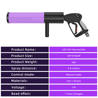 Pistolet à jet de CO2 à main LED RVB 6 couleurs, accessoires d'ambiance pour scène, bar, mariage, boîte de nuit, équipement d'ambiance fumée