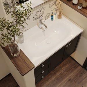 Painted bathroom cabinet French retro ceramic integrated basin <b>wash</b> <b>hand</b> washbasin - Product Image 5