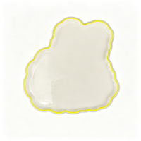 Assiette à apéritif en porcelaine en forme de tête de lapin mignon, avec illustration personnalisée et couleur de bord, pour la décoration de table de Pâques
