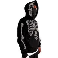 Sudadera con Capucha de Anime para Hombre, Invierno 2024, Estampado 3D, Bordado, Informal, con Bolsillo, Corte Regular, Personalizada