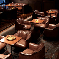 Ensemble de Meubles Commerciaux Fauteuil Banquette Canapé pour Bar, Discothèque, Salon Cigare, Hôtel, Café – Style Classique Américain et Européen