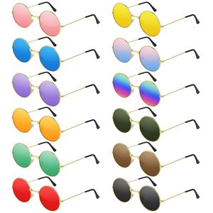 <b>Round</b> <b>Sunglasses</b> Set 18 Colors Gold Frame UV Protection Unisex Costume Accessories Party Props - Product Image 2