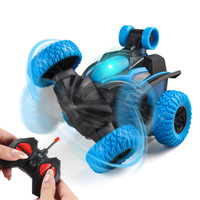 Camion à benne électrique télécommandé en résine pour enfants et voiture tout-terrain avec cascade rotative, 2 canaux sans fil, prêt à rouler