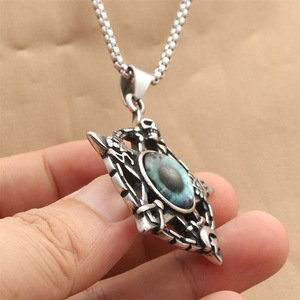 จี้ดาวสแตนเลสฝังลายตา สไตล์เรโทรพังก์ สำหรับผู้ชาย สร้อยคอ 280596 - Product Image 3