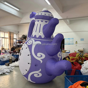 Tetera inflable morada con reloj <span class=keywords><strong>de</strong></span> decoración Dreamy Alice para exhibición temática del País <span class=keywords><strong>de</strong></span> las Maravillas, fiesta infantil <span class=keywords><strong>de</strong></span> cuento <span class=keywords><strong>de</strong></span> hadas - Product Image 5