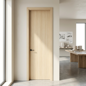 Porte intérieure en bois pour salle <span class=keywords><strong>de</strong></span> bain, anti-humidité, insonorisée, finition enduite <span class=keywords><strong>de</strong></span> film PVC, étanche, à âme pleine, pour chambre et appartement - Product Image 4