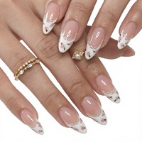 Vente en gros de faux ongles en ABS de forme amande, imprimé léopard 3D, faits à la main, style Ins, couvrance totale, 24 pièces