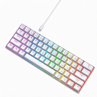 Nouveau clavier mécanique filaire pour jeux, 61 touches, rétroéclairage LED RVB, USB, design ergonomique, multi-touches, ambidextre, pour ordinateur de bureau