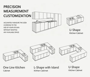 GODI sıcak satış Mini komple lake cam Millwork modüler mutfak akıllı dolap siyah mutfak dolabı montajı hazır - Product Image 3