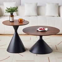 Table basse en bois massif style crème pour la maison, salon minimaliste, moderne, haut de gamme, circulaire, table d'appoint mobile