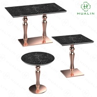 HUALIN-Table de restaurant en marbre moderne et simple, table de salle à manger robuste et durable pour restaurant, café et hôtel