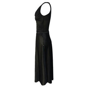 Abito da ballo midi Baili BC032010 in raso senza maniche con scollo a cappuccio, gonna svasata a <span class=keywords><strong>vita</strong></span> <span class=keywords><strong>alta</strong></span> con spacco, <span class=keywords><strong>costume</strong></span> da balletto da donna - Product Image 3