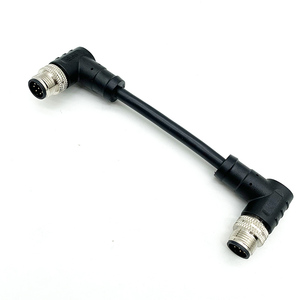 Connecteur d'aviation M12 à angle droit étanche IP67 en laiton et caoutchouc pour montage en queue - Product Image 3