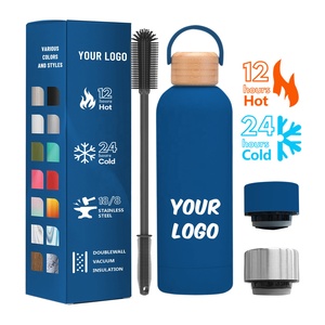 Botella de Agua Aislada al Vacío de Acero Inoxidable de 500ml/750ml, Aislamiento de 6-12 Horas, Segura para Agua Hirviendo, con Agarre Ergonómico - Clásica - Product Image 1