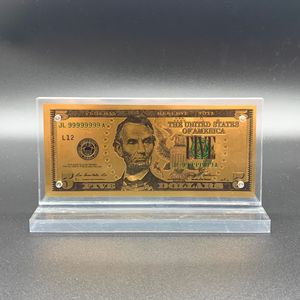 Support d'affichage de billets de banque en acrylique personnalisé en usine avec feuille d'or en forme de T pour billets de banque en dollars américains, souvenir, cadeau, affichage - Product Image 4