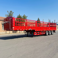 Semi-remorque en acier pour le transport de légumes, fruits, cultures et bétail, 2/3/4 essieux, capacité de charge 40-50 tonnes, usage intensif