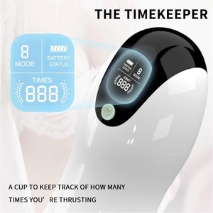 Automatische männliche Masturbation Cup Digital Count <span class=keywords><strong>Penis</strong></span> Trainer 8 Vibration Mastur bator Lebensechte Pock Pussy Mastur batoren für Vagina - Product Image 5