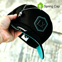 Casquette personnalisée pour rappeur, visière incurvée, avec chaîne décorative, casquette à 6 panneaux, broderie 3D en relief, dos réglable, pour adultes
