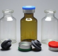 Flacon en verre à col étroit de 30 ml avec bouchon en caoutchouc pour extraits végétaux