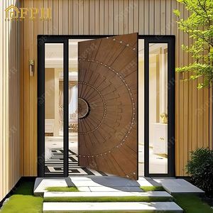 Ddp thiết kế sang trọng biệt thự lớn phía trước lối vào pivot cửa an ninh khắc đúc nhôm cửa trước - Product Image 4