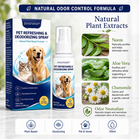 Spray désodorisant rafraîchissant pour animaux de compagnie Zourunan, neutralisateur d'odeurs pour chiens et chats, 100 ml, à base d'huile de neem végétale, OEM