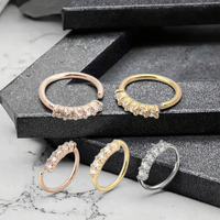 Faux nez Piercing acier inoxydable CZ cerceau nez anneau à la mode Septum Piercing corps bijoux pour les mariages