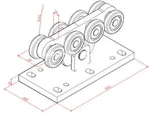 Rodillos de puerta voladizo para puerta automática