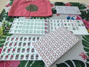 Jeu de Mahjong américain tropical avec sac de rangement et carte de règles, motif perroquet, éléphant, <span class=keywords><strong>cabane</strong></span> Tiki, kit Mahjong jungle - Product Image 5