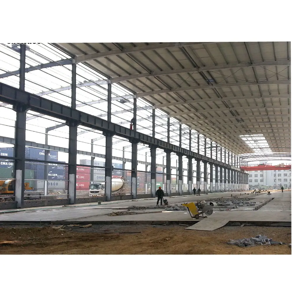 Low Cost Modern Prefab Metal Building Steel Structure Workshop Hangar Office Construction Material Hangar Warehouse