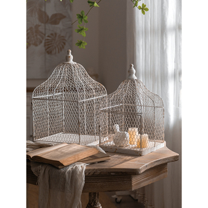 Distress Iron and Metal Birdcage <strong>Candle</strong> Rustic Lantern Simple Retro Style Birdcage <strong>Candle</strong> <strong>Holder</strong> - Product Image 1