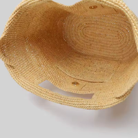 Sac fourre-tout d'été en papier de paille naturelle Maroc Femmes Ouvert Raphia Crossbody Handbags Madagascar for Beach
