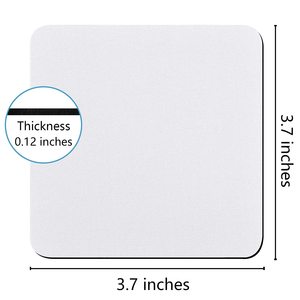 Dessous de verre vierges par sublimation Tapis de tasse carré blanc en caoutchouc pour le bricolage Fournitures de projet d'impression par transfert de chaleur par sublimation - Product Image 2