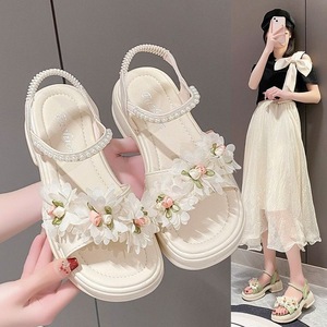 Sandalias Estilo Hada para Mujer, Combinables con Vestidos, Nuevas Sandalias de Playa con Plataforma y Suela Gruesa con Flores, Verano 2026 - Product Image 4