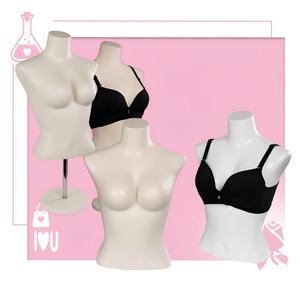 Upper-Body <strong>Female</strong> Mannequin Bust Sexy Half-Body <strong>Dummy</strong> Model for Clothing Store Window Display Stand Style Made of <strong>Plastic</strong> - Product Image 1
