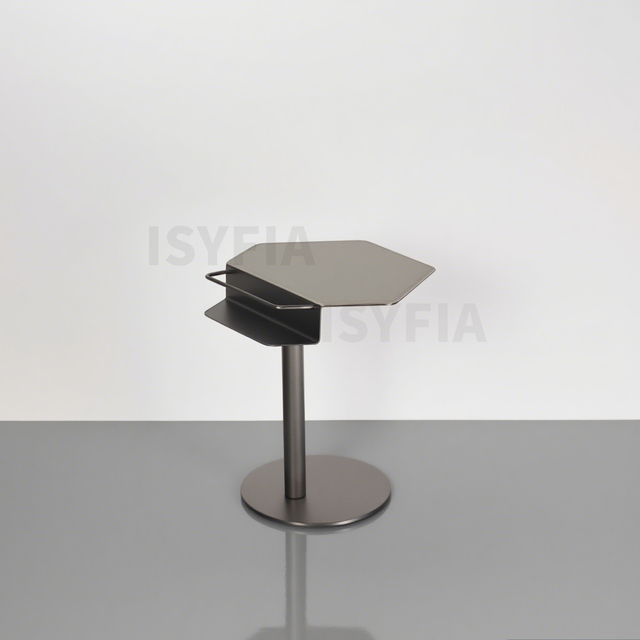 Modern Minimalist Metal Coffee End Table Nordic Simple Style Steel Rotatable Desktop for Living Room Hotel Villa Furniture