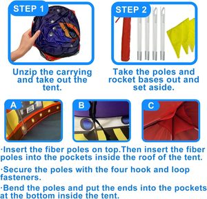 Tente de jeu pour enfants <span class=keywords><strong>Rocket</strong></span> imprimée, tente de jeu d'intérieur, château de princesse, tente de jeu <span class=keywords><strong>pop</strong></span>-up pour bébé, jouet de tente - Product Image 5