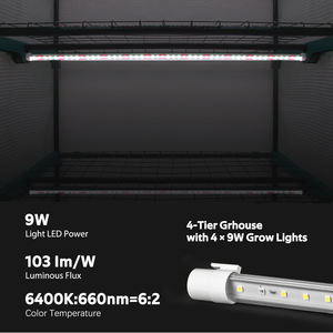 <span class=keywords><strong>Mini</strong></span> <span class=keywords><strong>serre</strong></span> moderne en métal à 4 niveaux avec éclairage LED à spectre complet intégré pour la <span class=keywords><strong>culture</strong></span> en intérieur à domicile - Product Image 3