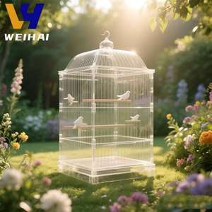 Grande <span class=keywords><strong>cage</strong></span> carrée personnalisée en acrylique pour animaux de compagnie-Habitat XXL pour oiseaux/lapins avec roues, anti-fuite, multi-portes et plateau amovible - Product Image 5