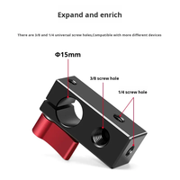 Morsetto per Asta a Foro Singolo da 15mm, Lega di Alluminio Leggera e Flessibile di Alta Qualità, Capacità di Carico 2-5kg, Accessori per Rig Fotografico 5D2