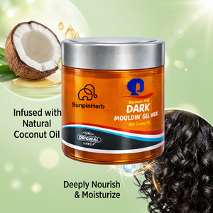 Cire coiffante gel foncée à l'huile marocaine bio, tenue moyenne, sans résidus, pour cheveux bouclés, tresses, locks, afro, cheveux secs, brillance et volume, qualité professionnelle - Product Image 4