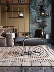 Moderne Vintage Bauhaus-Stil Edelstahl Lounge Chair Licht Luxus Asymmetric Convex Einzelzimmer Esszimmer Wohn möbel - Product Image 5