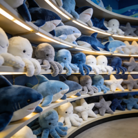 Jouets en peluche personnalisés de haute qualité, mignons, doux, kawaii, sur le thème de l'océan, en forme de requin et d'octopus, pour enfants, anniversaire