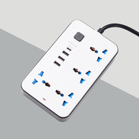Enchufe de Extensión de Alta Calidad con 4 Tomas de Corriente + 3 USB + 1 Tipo-C, Cable de 3m, Color Negro
