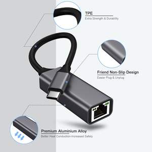 Adaptateur SYONG Premium en aluminium USB Type C vers RJ45 Gigabit <span class=keywords><strong>Ethernet</strong></span>, adaptateur LAN 1000Mbps vers USB-C pour MacBook ordinateur <span class=keywords><strong>portable</strong></span> tablette <span class=keywords><strong>PC</strong></span> - Product Image 2